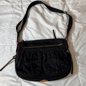 MZ Wallace Black Nylon Crossbody Bag Pockets Adjustable Strap